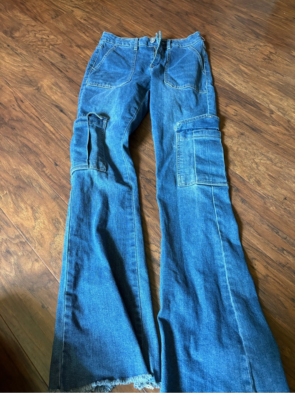Indigo Rein Girls Blue Flared Carpenter Jeans
